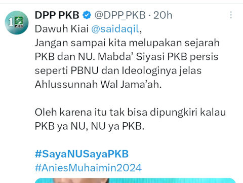 Postingan dengan tagar SayaNusayaPKB